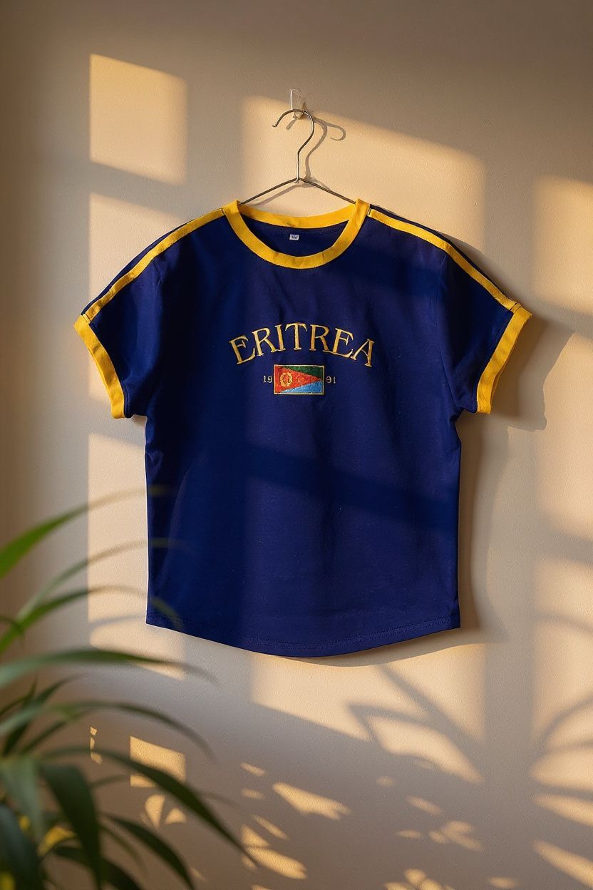 Roots — Crop Top Érythrée Violet Foncé Brodé (ደሚቅ ሊላ Demiq Lila)